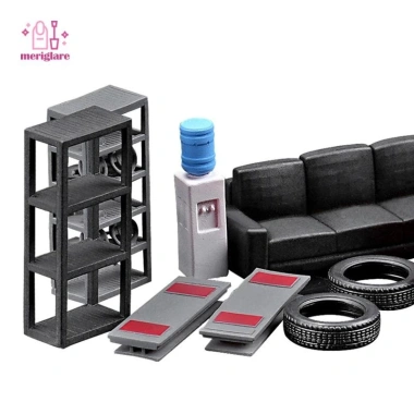 Bộ công cụ sửa chữa ô tô Mini 12 mảnh nhựa DIY, phụ kiện 3D Diorama 1/64, giảm giá 22.5k