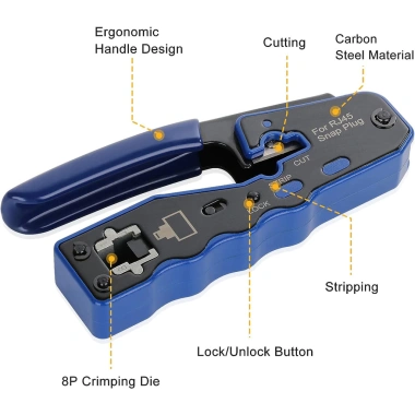 Bộ công cụ uốn RJ45 CAT6 CAT5E Crimper 8P8C Đầu nối mô-đun giá ưu đãi 281.600 VND 4 Bộ công cụ uốn RJ45 CAT6 CAT5E Crimper 8P8C Đầu nối mô-đun giá ưu đãi 281.600 VND 4