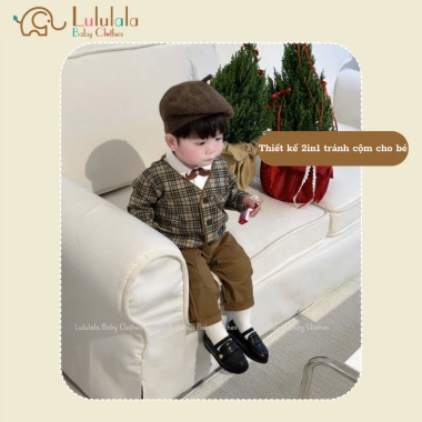Bộ công tử nâu sang cho bé trai 7-17kg, ria mép lạ mắt, Tết & tiệc - BCT020 3 Bộ công tử nâu sang cho bé trai 7-17kg, ria mép lạ mắt, Tết & tiệc - BCT020 3