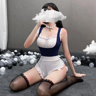 Bộ cosplay cô hầu gái xinh yêu kèm vòng cổ - Không kèm tất ren, giảm còn 99.000₫
