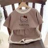 Bộ cotton 2 chiếc cho bé trai, bé gái Quần short tay ngắn hoạt hình, giá ưu đãi 7