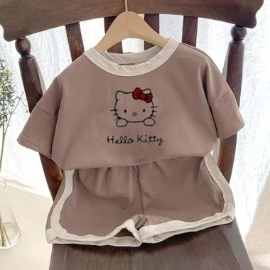 Bộ cotton 2 chiếc cho bé trai, bé gái Quần short tay ngắn hoạt hình, giá ưu đãi 7