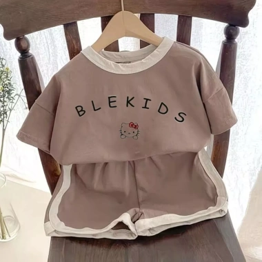 Bộ cotton 2 chiếc cho bé trai, bé gái Quần short tay ngắn hoạt hình, giá ưu đãi 8