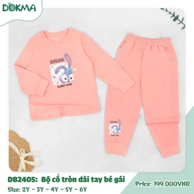 Bộ Cotton Cổ Tròn Dài Tay Dokma Họa Tiết Đáng Yêu Cho Bé 11-22kg - Giá 199.000 VND 4