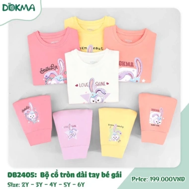 Bộ Cotton Cổ Tròn Dài Tay Dokma Họa Tiết Đáng Yêu Cho Bé 11-22kg - Giá 199.000 VND 6