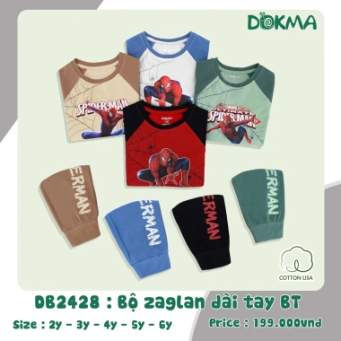 Bộ Cotton Dài Tay Bé Trai 11-25kg Dokma - Đồ Ngủ Đẹp, Mềm Mại, Giá Ưu Đãi 199k 5