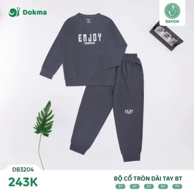 Bộ Cotton Dài Tay Bé Trai 11-25kg Dokma - Đồ Ngủ Đẹp, Mềm Mại, Giá Ưu Đãi 199k 9