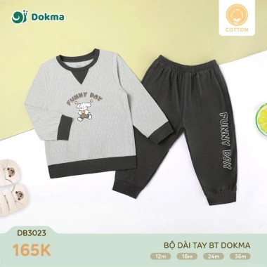 Bộ Cotton Dài Tay Dokma 8-13kg 6-36M - Giá chỉ 157.000, Siêu mềm, Thoáng khí 2