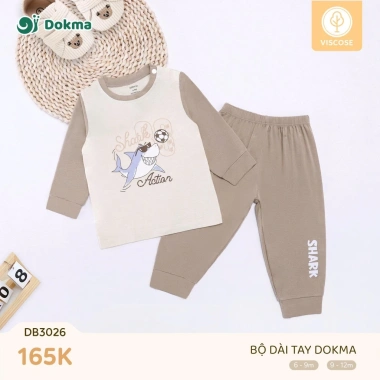 Bộ Cotton Dài Tay Dokma 8-13kg 6-36M - Giá chỉ 157.000, Siêu mềm, Thoáng khí 4