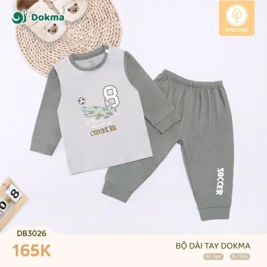 Bộ Cotton Dài Tay Dokma 8-13kg 6-36M - Giá chỉ 157.000, Siêu mềm, Thoáng khí 9