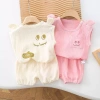 Bộ cotton gạc mùa hè trẻ sơ sinh, áo vest mỏng và quần short thoáng khí, 2 trang phục 5