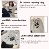 Bộ cotton nữ quần dài họa tiết mèo Lily - Thu đông, chấm bi phối ren hcom3.306 3