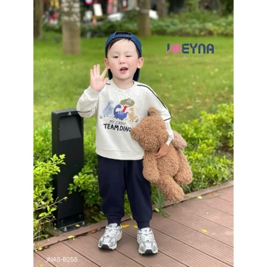 Bộ Cotton Thu Đông Dài Tay Bé Trai Dino Joeyna - Chất Cao Cấp, Mềm Mại, Giảm 17%