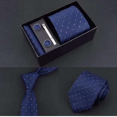 Bộ Cravat Nam 4 món sang trọng: Cà vạt 8cm, khăn cài túi, kẹp, măng-set - Đóng hộp quà tặng, chỉ 169.900₫ 3