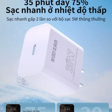 Bộ Củ Cáp Sạc Nhanh 20W An Toàn, Ổn Định, Bảo Vệ Thiết Bị - Không Nóng Máy, Giá 95.000 VND