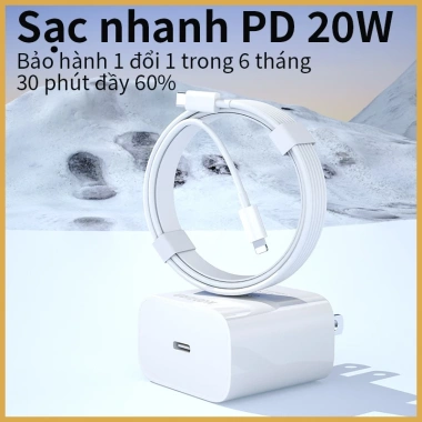 Bộ Củ Cáp Sạc Nhanh 20W An Toàn, Ổn Định, Bảo Vệ Thiết Bị - Không Nóng Máy, Giá 95.000 VND 9 Bộ Củ Cáp Sạc Nhanh 20W An Toàn, Ổn Định, Bảo Vệ Thiết Bị - Không Nóng Máy, Giá 95.000 VND 9