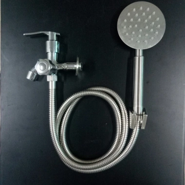 Bộ Củ Sen Hợp Kim Đường Nước Lạnh, Tay Sen Tắm Inox Tròn Mỏng, TS+Dây+Cài, Giá Chỉ 69.000₫
