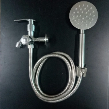 Bộ Củ Sen Hợp Kim Đường Nước Lạnh, Tay Sen Tắm Inox Tròn Mỏng, TS+Dây+Cài, Giá Chỉ 69.000₫