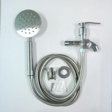 Bộ Củ Sen Hợp Kim Đường Nước Lạnh, Tay Sen Tắm Inox Tròn Mỏng, TS+Dây+Cài, Giá Chỉ 69.000₫