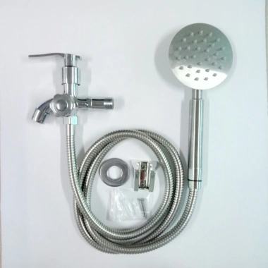 Bộ Củ Sen Hợp Kim Đường Nước Lạnh, Tay Sen Tắm Inox Tròn Mỏng, TS+Dây+Cài, Giá Chỉ 69.000₫