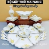 Bộ Cúng Gia Tiên: Bát Đĩa Hoa Mặt Trời, Mai Vàng, Đào Hồng, Men Trắng - Gốm Sứ Giá 590k