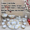 Bộ Cúng Gia Tiên: Bát Đĩa Hoa Mặt Trời, Mai Vàng, Đào Hồng, Men Trắng - Gốm Sứ Giá 590k 2