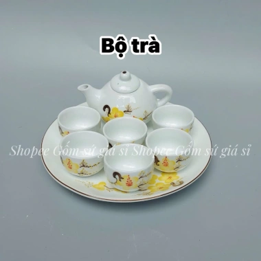 Bộ Cúng Gia Tiên: Bát Đĩa Hoa Mặt Trời, Mai Vàng, Đào Hồng, Men Trắng - Gốm Sứ Giá 590k 7 Bộ Cúng Gia Tiên: Bát Đĩa Hoa Mặt Trời, Mai Vàng, Đào Hồng, Men Trắng - Gốm Sứ Giá 590k 7