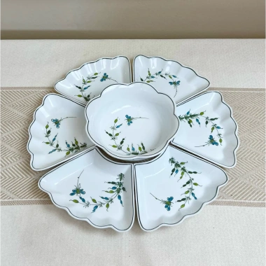 Bộ Cúng Gia Tiên: Bát Đĩa Hoa Mặt Trời, Mai Vàng, Đào Hồng, Men Trắng - Gốm Sứ Giá 590k
