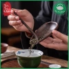 Bộ cung nhãn trà, máng trà gỗ tre mẫu gỗ mun kèm cây gạt trà tiện lợi, sang trọng 2