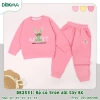 Bộ Da Cá Dài Tay Bé Gái 13-25kg 2-7 tuổi Cổ Tròn Thời Trang Dokma DB2.531 DB2.363 5