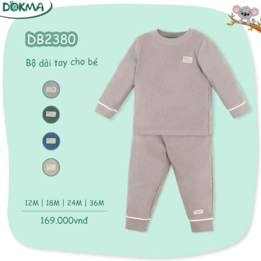 Bộ dài tay bo gấu cho bé trai Dokma size 6-36M 8-13kg - Giá ưu đãi 169k