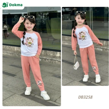 Bộ dài tay cotton Dokma bé trai và gái 3-7 tuổi 13-25kg – Giá chỉ 209.000đ