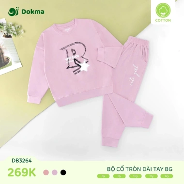 Bộ Dài Tay Cotton Dokma cho Bé 22‑42kg, 5 mẫu DB3.264‑DB3.109, Giá 269.000₫ 2