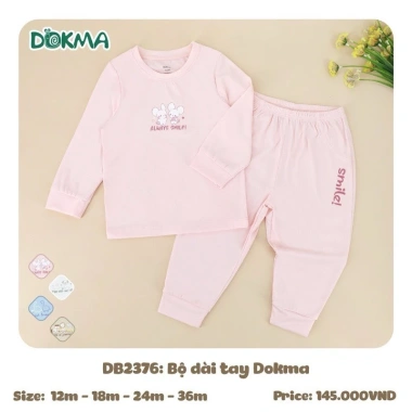 Bộ Dài Tay Dokma 8-13kg Cho Bé Trai, Bé Gái - Giá ưu đãi 157k, mẫu DB2.412 DB3.170 DB3.116 DB3.176 DB3.021