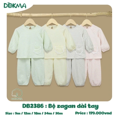 Bộ Dài Tay Dokma 8-14kg cho bé 6-36 tháng DB2.386 DB3.116 DB3.176 DB2.488, giảm còn 145k 2