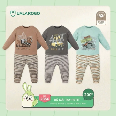 Bộ Dài Tay Hoạ Tiết Uala 9-17kg cho Bé - Tương Thích UR2.080 UR2.098 UR2.379 UR2.258 UR2.377 UR2.356 UR3.541 UR3.803, Giá từ 225k còn 175k