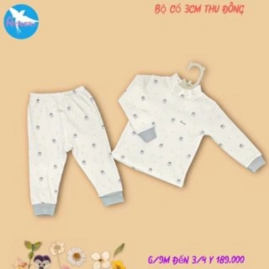 Bộ Dài Tay Nỉ Mỏng Trắng Hoạ Tiết Cổ 3 Phân Avaler 22AV126 Giá 189k cho Bé Mã 2