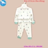 Bộ Dài Tay Nỉ Mỏng Trắng Hoạ Tiết Cổ 3 Phân Avaler 22AV126 Giá 189k cho Bé Mã 3