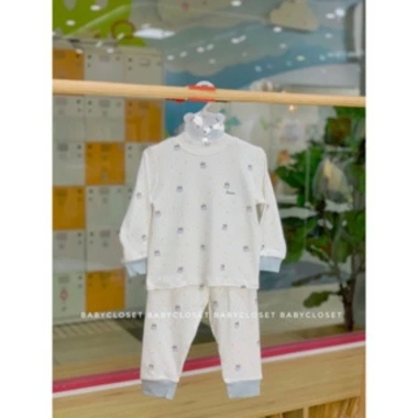 Bộ Dài Tay Nỉ Mỏng Trắng Hoạ Tiết Cổ 3 Phân Avaler 22AV126 Giá 189k cho Bé Mã 5