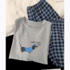 Bộ dài tay nữ MENINA chất xược mặc nhà, áo thun tay dài + quần caro thời trang - siêu mềm, giảm giá chỉ 219.000₫ 2