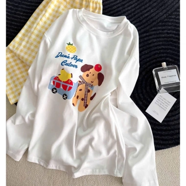 Bộ dài tay nữ MENINA chất xược mặc nhà, áo thun tay dài + quần caro thời trang - siêu mềm, giảm giá chỉ 219.000₫ 3