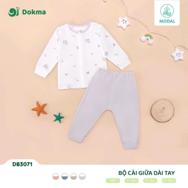 Bộ Dài Tay Sơ Sinh Dokma (2,8-9kg) - Siêu Nhẹ, Đa Kích Thước, Giá Giảm 145.000 VND