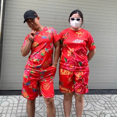 Bộ dài thu đông khăn bàn công hoa lan, mạc du xuân, hoa văn lá - Đùi short G 69k 2