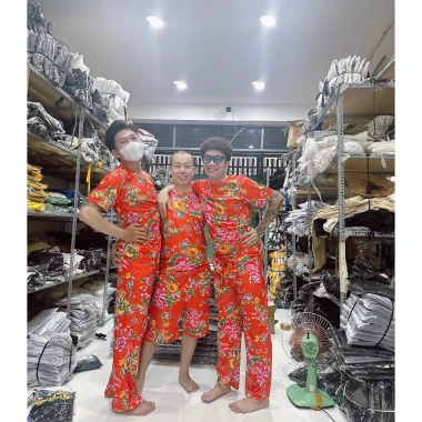 Bộ dài thu đông khăn bàn công hoa lan, mạc du xuân, hoa văn lá - Đùi short G 69k 7