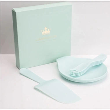 Bộ dao đĩa nĩa nhựa ăn bánh sinh nhật, bánh kem đa màu Giá chỉ 39.000đ 8
