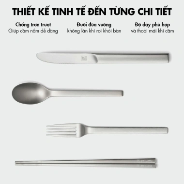Bộ dao, đũa, muỗng, nĩa, thìa cà phê Zwilling Minimale satin 4pcs - Giá ưu đãi 489.000₫ 5 Bộ dao, đũa, muỗng, nĩa, thìa cà phê Zwilling Minimale satin 4pcs - Giá ưu đãi 489.000₫ 5