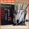 Bộ Dao Kéo 6 Món Nhật Bản Inox Chống Gỉ - Cao Cấp, Đế Đựng Dao, Giá Chỉ 175.000
