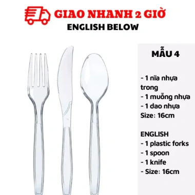Bộ dao muỗng nĩa nhựa đa mẫu CCH50 12 chiếc nhẹ bền, giá chỉ 6.300 VND 5