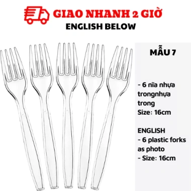 Bộ dao muỗng nĩa nhựa đa mẫu CCH50 12 chiếc nhẹ bền, giá chỉ 6.300 VND 8