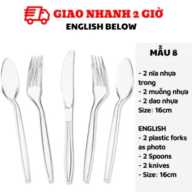 Bộ dao muỗng nĩa nhựa đa mẫu CCH50 12 chiếc nhẹ bền, giá chỉ 6.300 VND 9